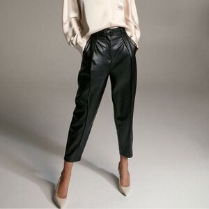 Aritzia Babaton Vegan Leather Belted Trouser